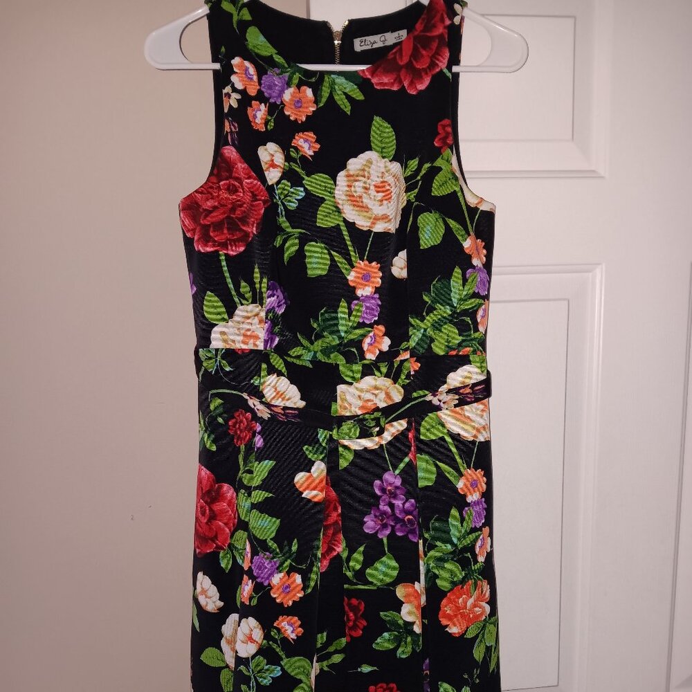 Fit and Flare Floral print with Chiffon Edging